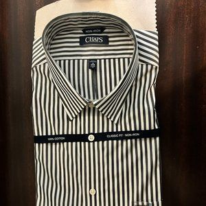 New: Chaps Black and White Stripe 18. 34x35 Classic Fit